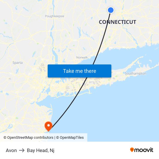 Avon to Bay Head, Nj map