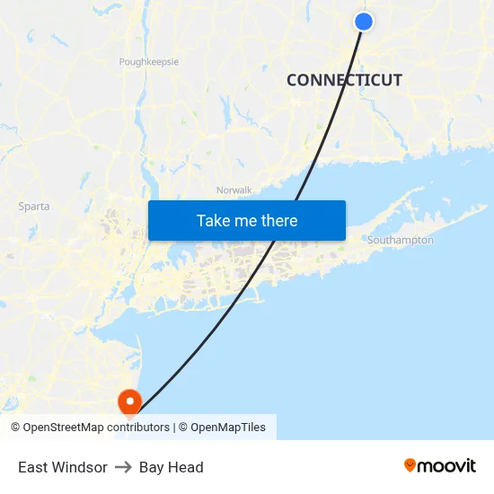 East Windsor to Bay Head map