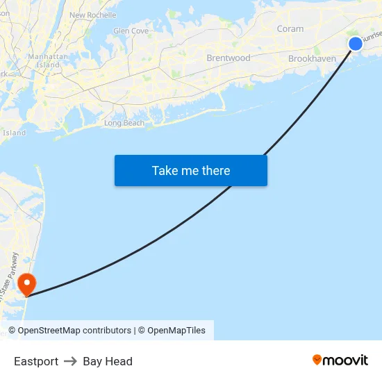 Eastport to Bay Head map