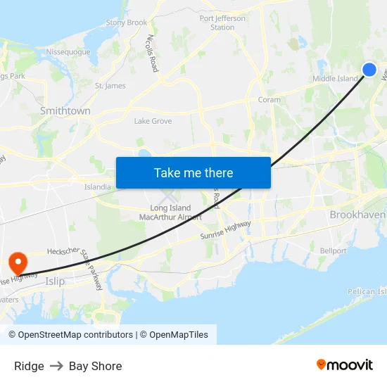 Ridge to Bay Shore map