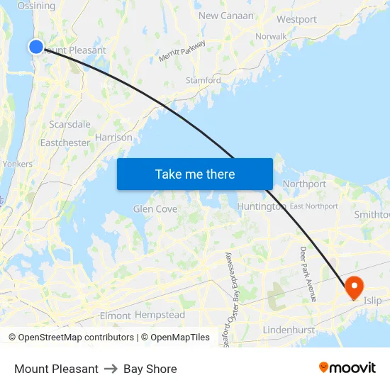 Mount Pleasant to Bay Shore map