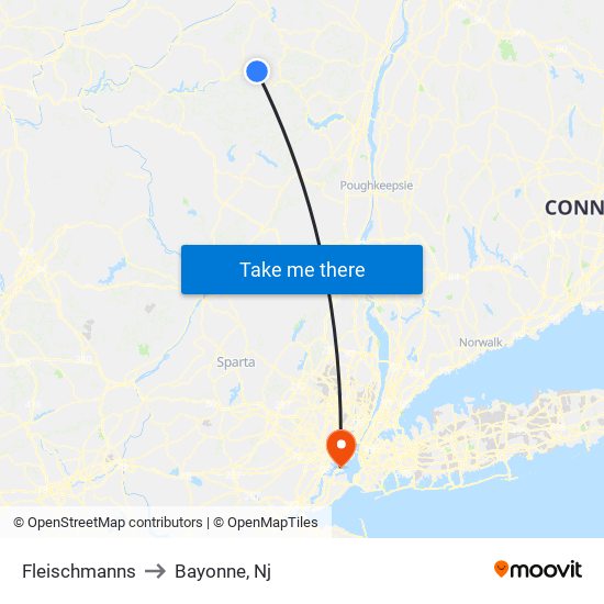 Fleischmanns to Bayonne, Nj map