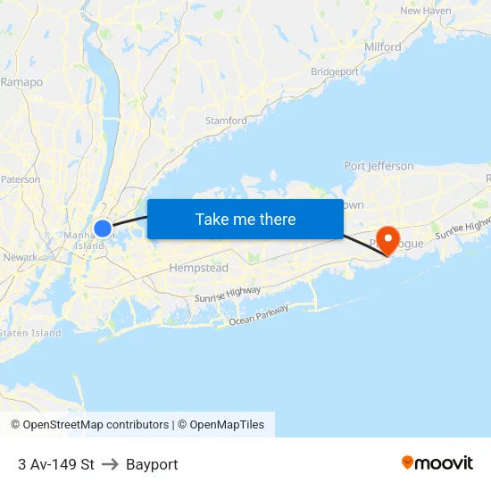 3 Av-149 St to Bayport map