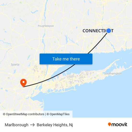 Marlborough to Berkeley Heights, Nj map