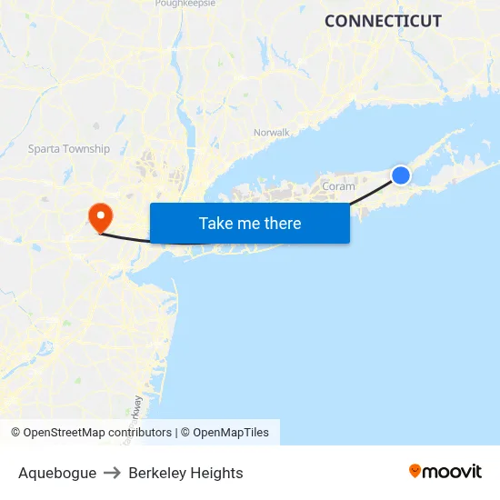 Aquebogue to Berkeley Heights map