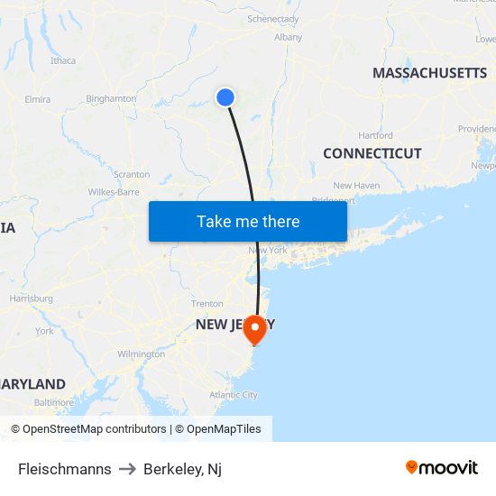 Fleischmanns to Berkeley, Nj map