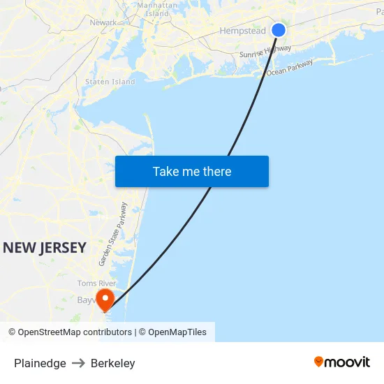 Plainedge to Berkeley map