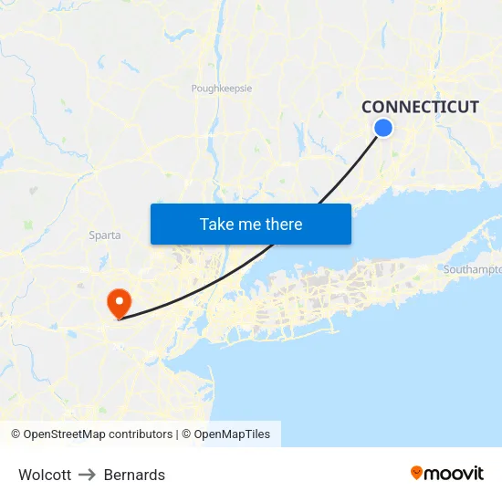 Wolcott to Bernards map