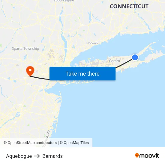 Aquebogue to Bernards map