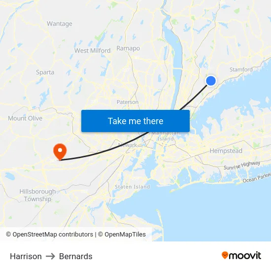 Harrison to Bernards map