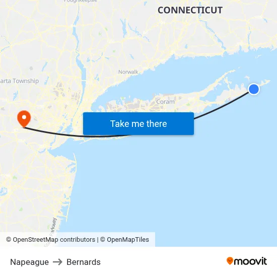 Napeague to Bernards map