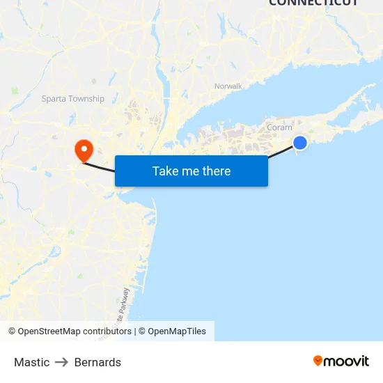 Mastic to Bernards map