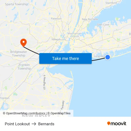 Point Lookout to Bernards map