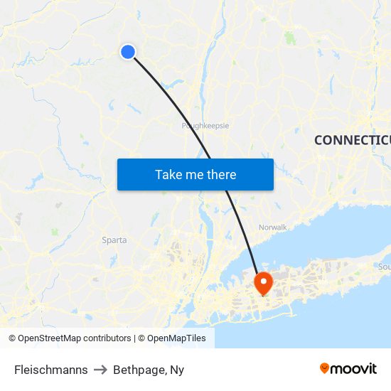 Fleischmanns to Bethpage, Ny map