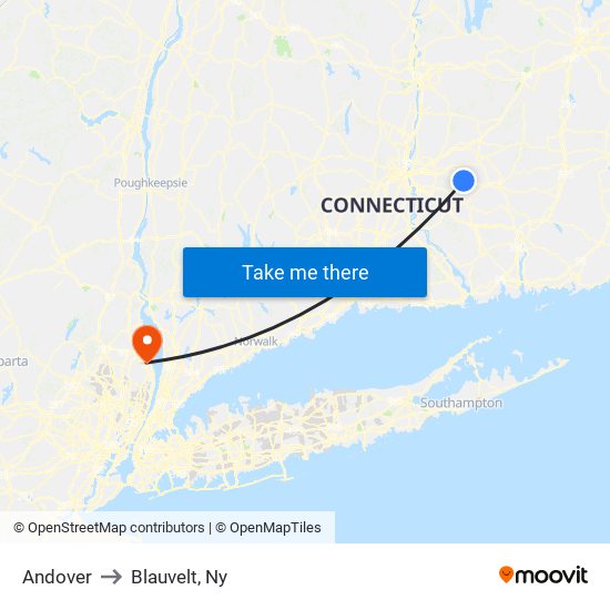 Andover to Blauvelt, Ny map