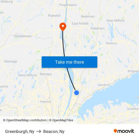 Greenburgh, Ny to Beacon, Ny map