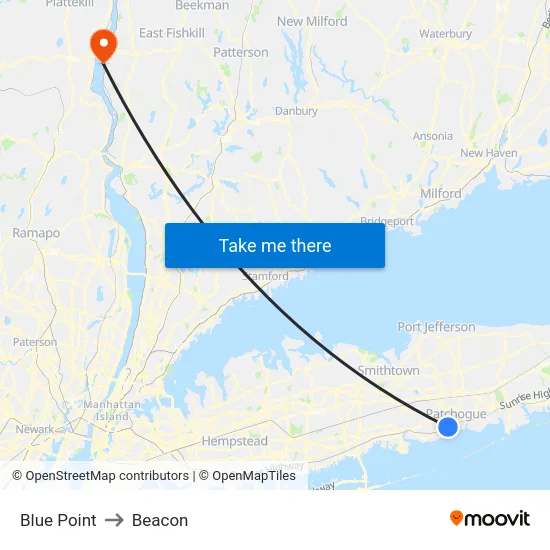 Blue Point to Beacon map