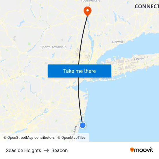 Seaside Heights to Beacon map