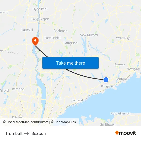 Trumbull to Beacon map