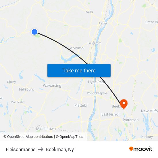 Fleischmanns to Beekman, Ny map