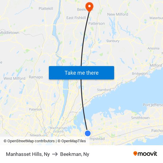 Manhasset Hills, Ny to Beekman, Ny map