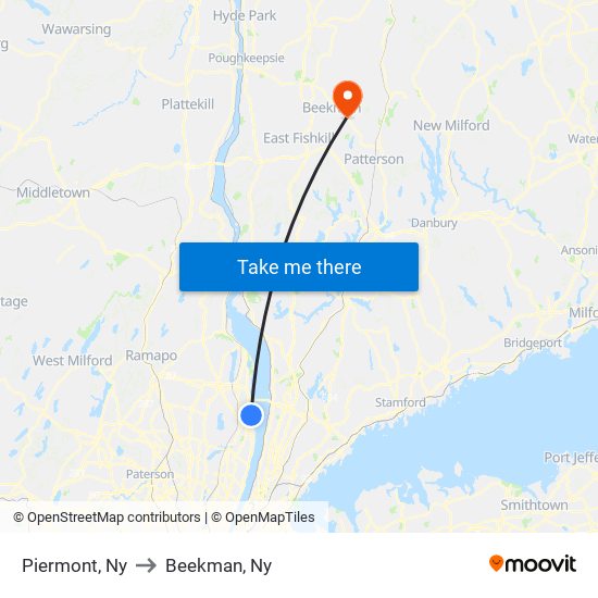 Piermont, Ny to Beekman, Ny map