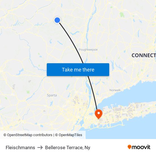 Fleischmanns to Bellerose Terrace, Ny map