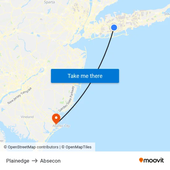 Plainedge to Absecon map