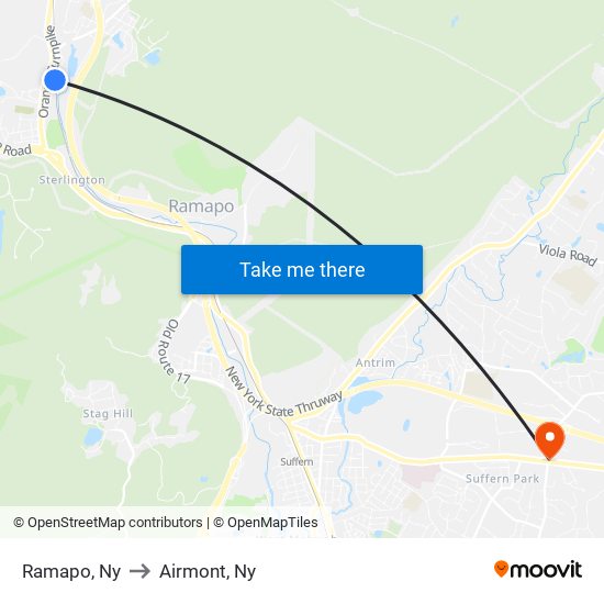 Ramapo, Ny to Airmont, Ny map