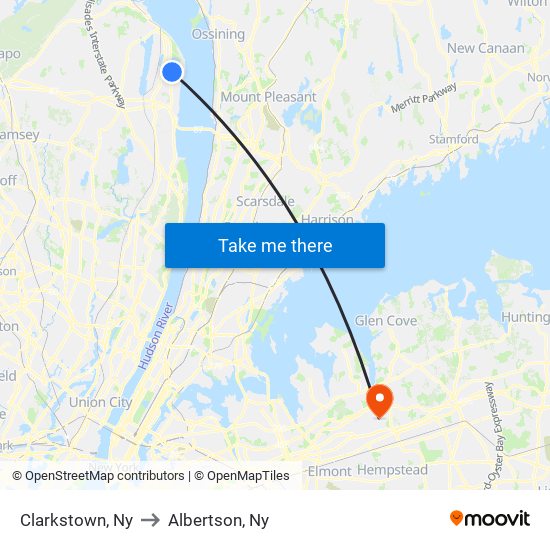 Clarkstown, Ny to Albertson, Ny map