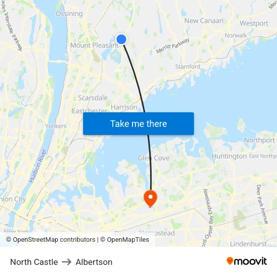 North Castle to Albertson map