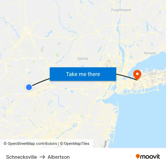 Schnecksville to Albertson map