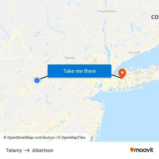 Tatamy to Albertson map