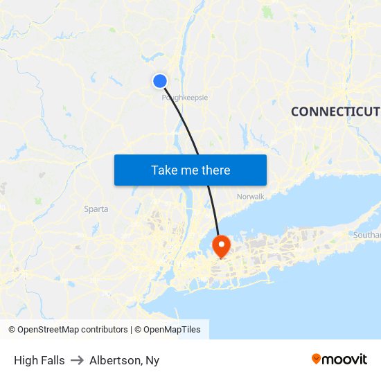 High Falls to Albertson, Ny map