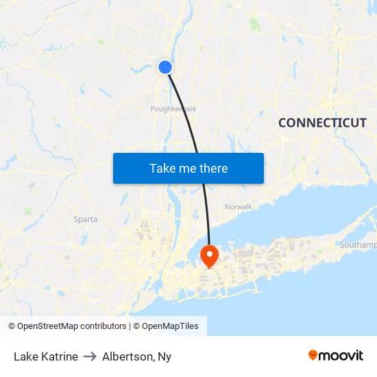 Lake Katrine to Albertson, Ny map