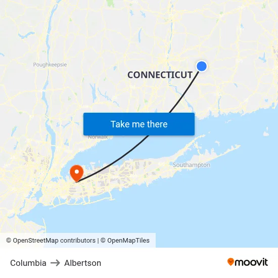 Columbia to Albertson map