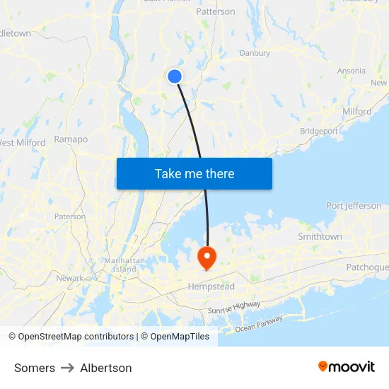 Somers to Albertson map