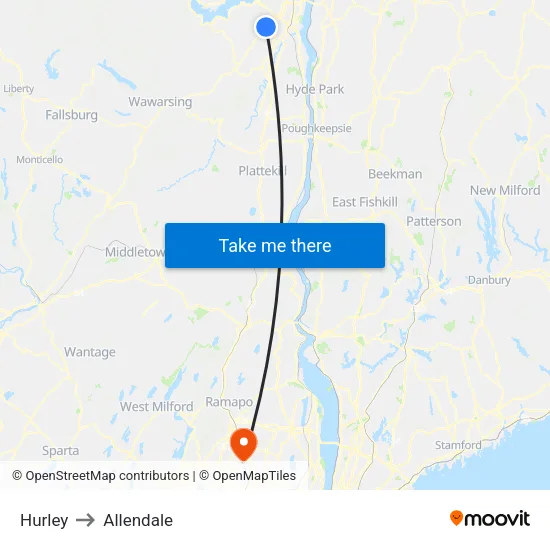 Hurley to Allendale map