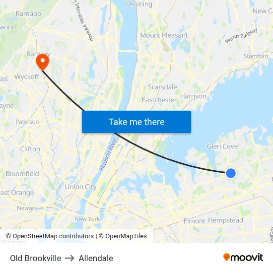 Old Brookville to Allendale map