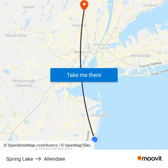 Spring Lake to Allendale map
