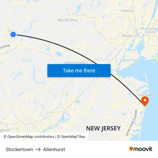 Stockertown to Allenhurst map
