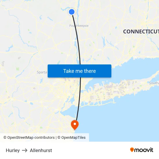 Hurley to Allenhurst map