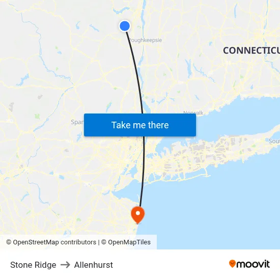 Stone Ridge to Allenhurst map