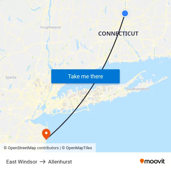 East Windsor to Allenhurst map