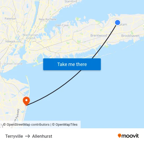 Terryville to Allenhurst map