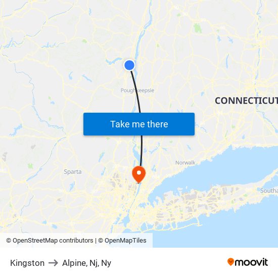 Kingston to Alpine, Nj, Ny map