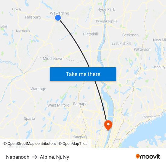 Napanoch to Alpine, Nj, Ny map