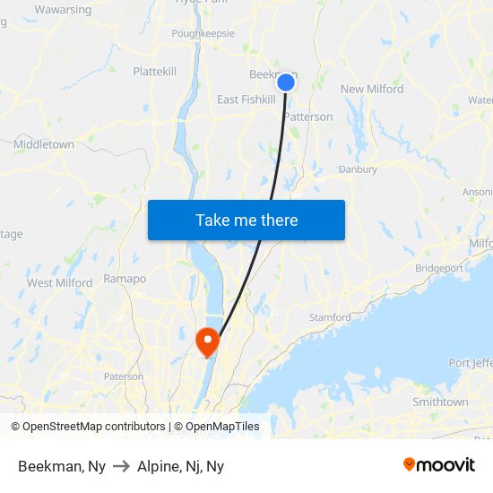 Beekman, Ny to Alpine, Nj, Ny map