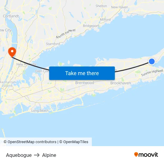 Aquebogue to Alpine map