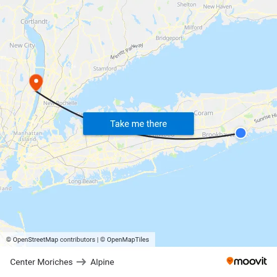 Center Moriches to Alpine map